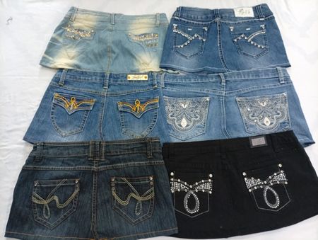 CR7006 Upcycled Y2K Mini Denim Skirts