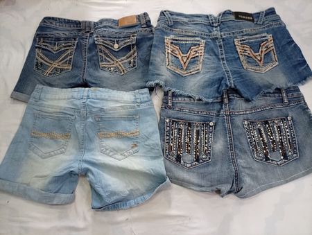 CR7011 Upcycled Y2K Mini Denim Shorts