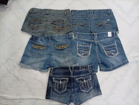 CR7013 Upcycled Y2K Mini Denim Shorts