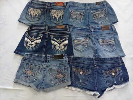 CR7015 Upcycled Y2K Mini Denim Shorts