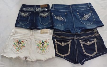 CR7018 Upcycled Y2K Mini Denim Shorts