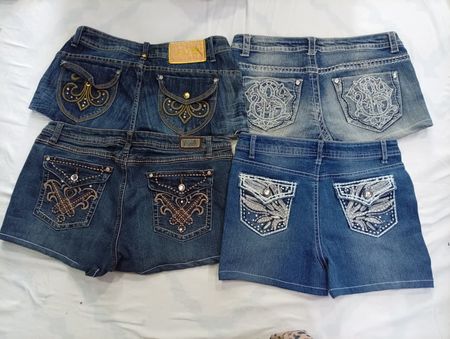 CR7019 Upcycled Y2K Mini Denim Shorts