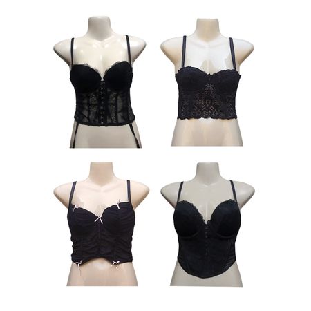 Black Bustier Corset Tops
