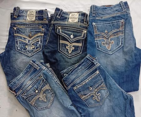 CR7022 Vintage Rock Revival Men’s Flare & Straight Jeans
