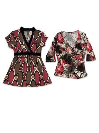 (FV-1006) Y2K Monochrome Abstract Mesh Tops Bundle