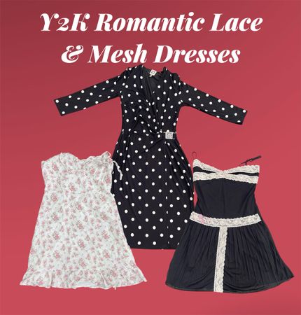 Y2K Romantic Lace & Mesh Dresses - (25/03)