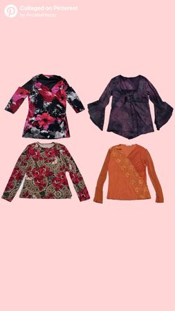 Y2k summer floral blouse