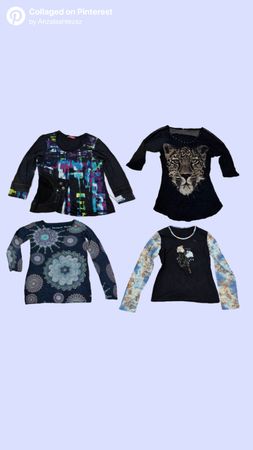 Y2k gothic summer blouse