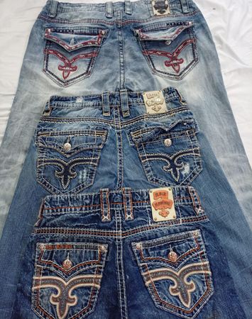 CR7036 Vintage Rock Revival Men’s Flare & Straight Jeans