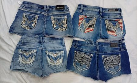 CR7040 Upcycled Y2K Mini Denim Shorts