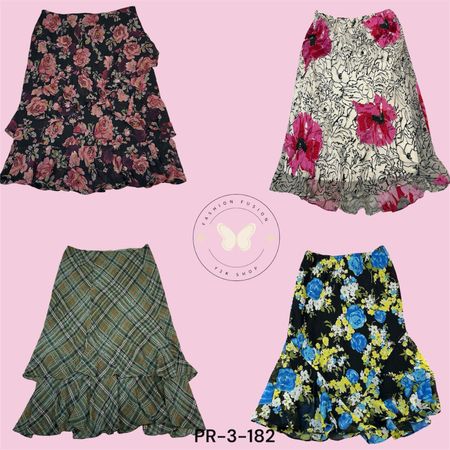 Floral Printed Poly Skirt – Soft & Breathable Fabric  (PR-3-182)