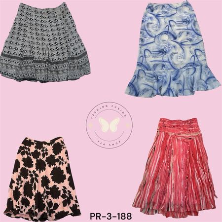 Summer Vibe Printed Skirt – Lightweight Poly Fabric  (PR-3-188)