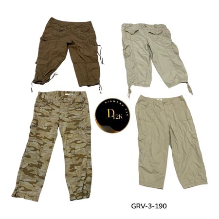 Y2K Cargo Capri Bottoms – Retro Utility Fashion (GRV-3-190)