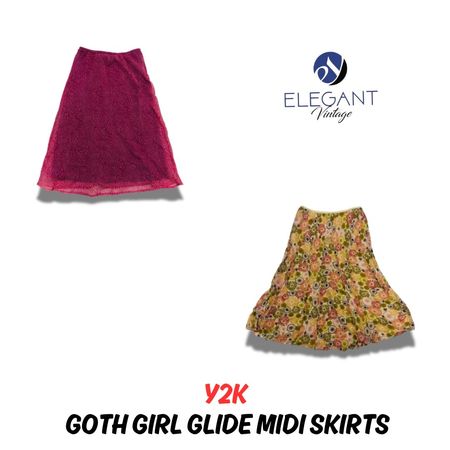 Y2K Goth Girl Glide Midi Skirts - EV0804