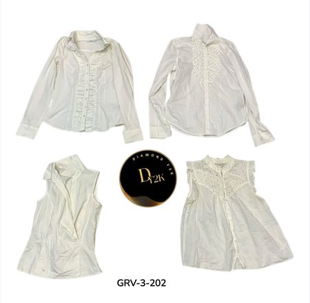 White cotton long sleeve  blouse (GRV-3-202)