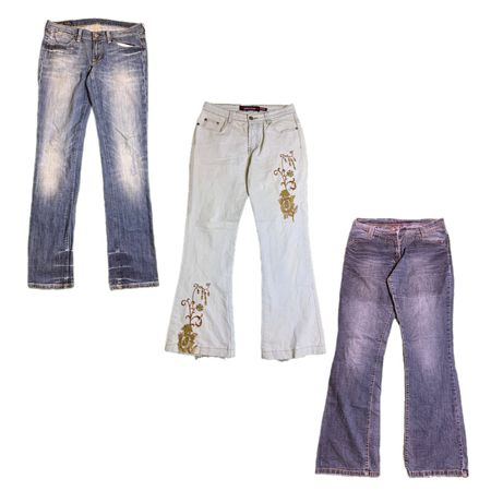 Y2K Embaleshed Flare Jeans RW-1695