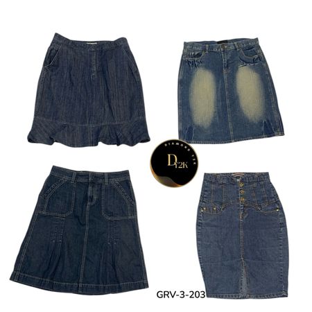 Jupe midi en denim Y2k (GRV-3-203)