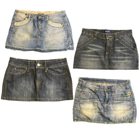 Y2K Denim Micro Mini Skirts RE-2920
