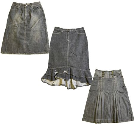 Y2k Unqiue Denim Midi Skirts RE-2917
