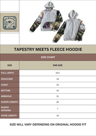 Upcycled Tapestry Sleeve Sports Hoodie