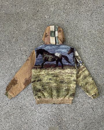Upcycled Tapestry Hooded Jacket