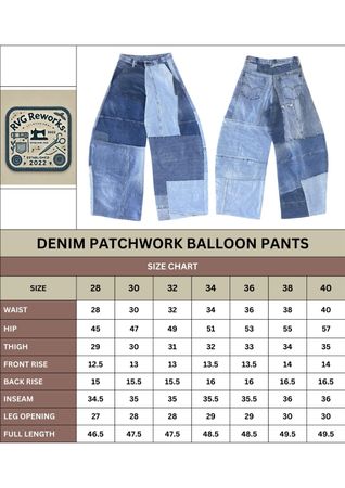 Upcycled Patchwork Balloon Denim Pant