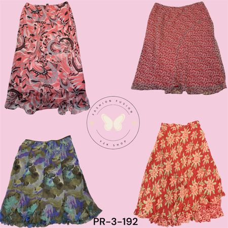Floral Printed Poly Skirt – Comfortable Summer Style (PR-3-192)
