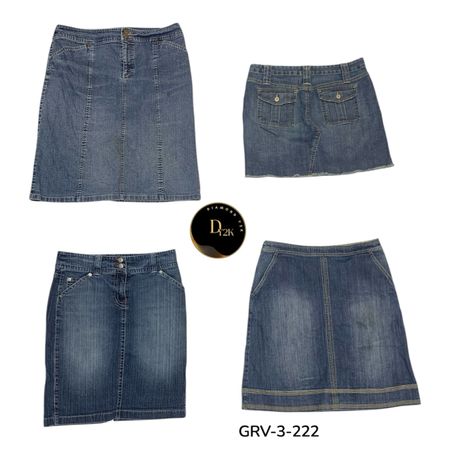 2000s Y2K Denim midi  Skirt – Classic Vintage Vibe (GRV-3-222)