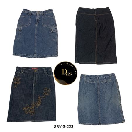 Y2K Aesthetic Denim Mini Skirt – Trendy & Stylish (GRV-3-223)