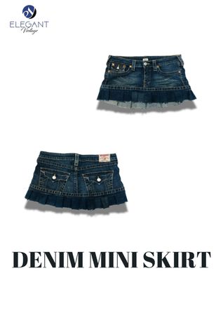 Upcycled Denim Mini Skirts - EVR0232