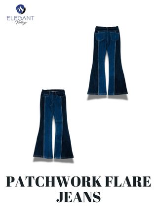 Upcycled Patchwork Flared Jeans - EVR0234