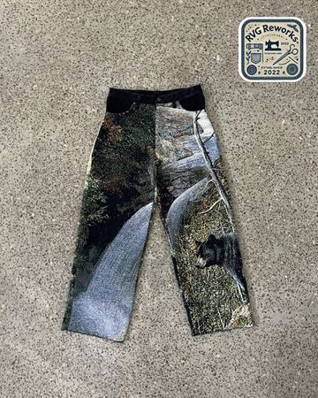 Upcycled Tapestry Straight-Leg Pants