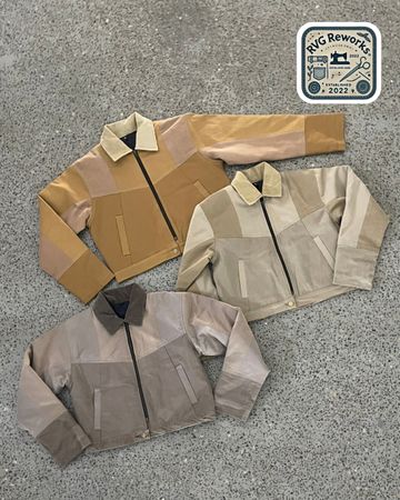 Upcycled Two-Tone Canvas Crop Jacket