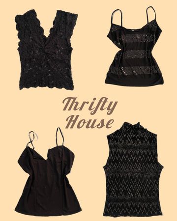 Rich Girl Black Y2k Tops(TH/303)