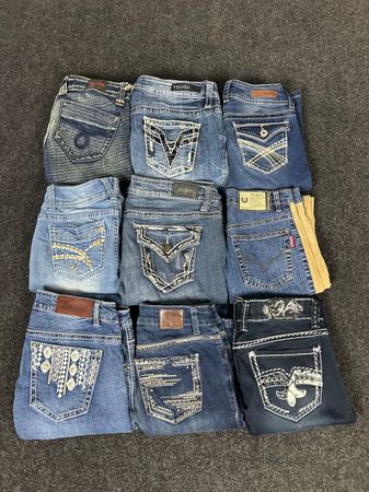 Y2K Glam Stitch Jeans (Including Silver, Vigoss, Wallflower) - [TS-0413]