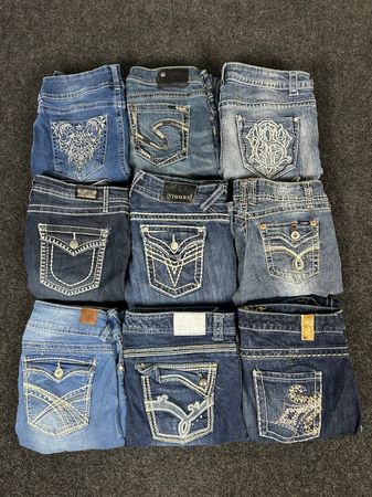 Y2K Heavy Stitch Style Jeans (Including Silver, Vigoss, Wallflower) - [TS-0414]