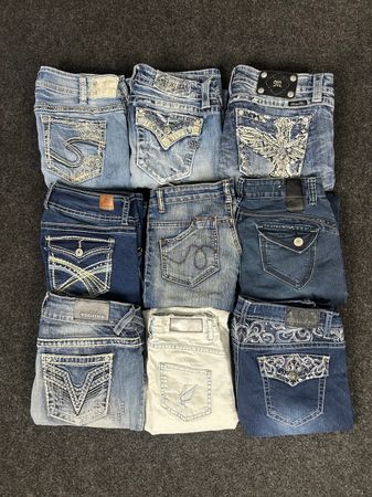 Y2K Statement Pocket Jeans (Including Miss Me, Silver, Vigoss) - [TS-0416]