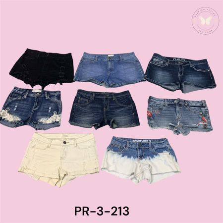 Women’s Light Wash Denim Shorts – Slim Fit Mini Length (PR-3-213)