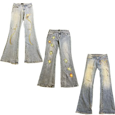 Y2K Denim Embellished Jeans RE-2929