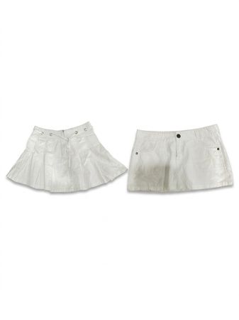 (FV-1013) Y2K White Aesthetic Cotton mini skirts