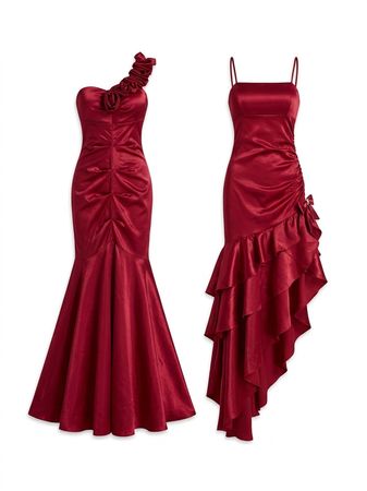 (FV-1024) Hot Girl Summer Red Flowy Maxi Dress