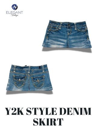 UPCYCLED Y2K Style Denim Skirts - EVR0250
