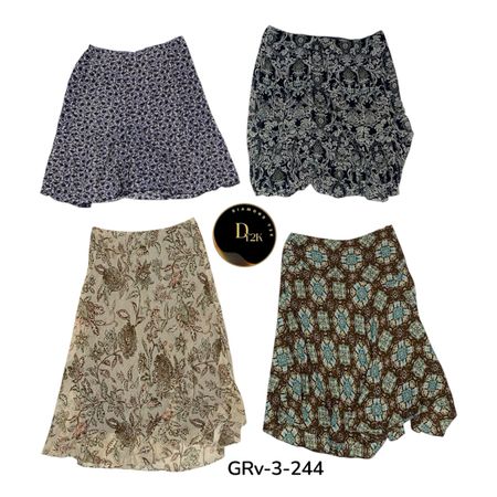 Y2K Multi Print Poly Skirt – Bold & Aesthetic Style (GRV-2-244)