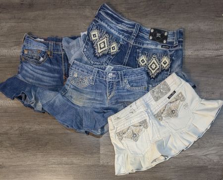 4523 - Miss Me, True Religion Upcycled Mini Skirts