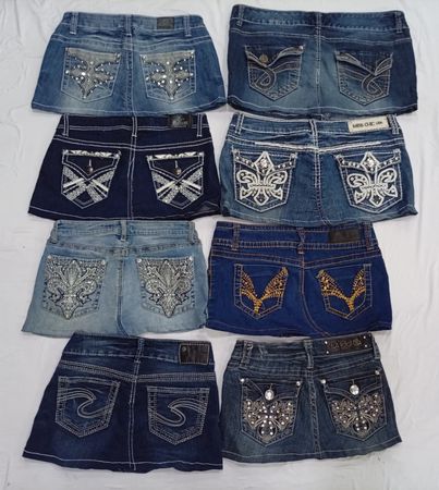 CR7092 ♻️ Upcycled Y2K Denim Mini Skirts