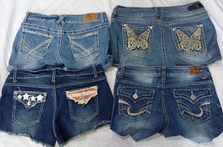 CR7094 Upcycled Y2K Denim Shorts