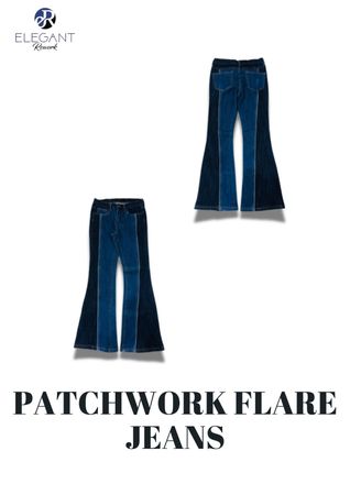 UPCYCLED Patchwork Flared Jeans - EVR0234