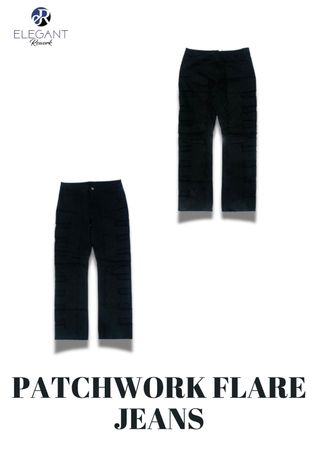 UPCYCLED Patchwork Flared Jeans - EVR0236