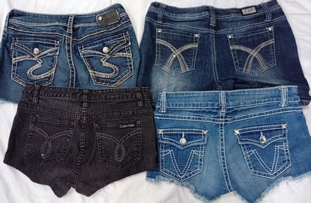 CR7098 Upcycled Y2K Denim Shorts