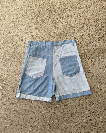 Upcycled Patchwork Denim Shorts